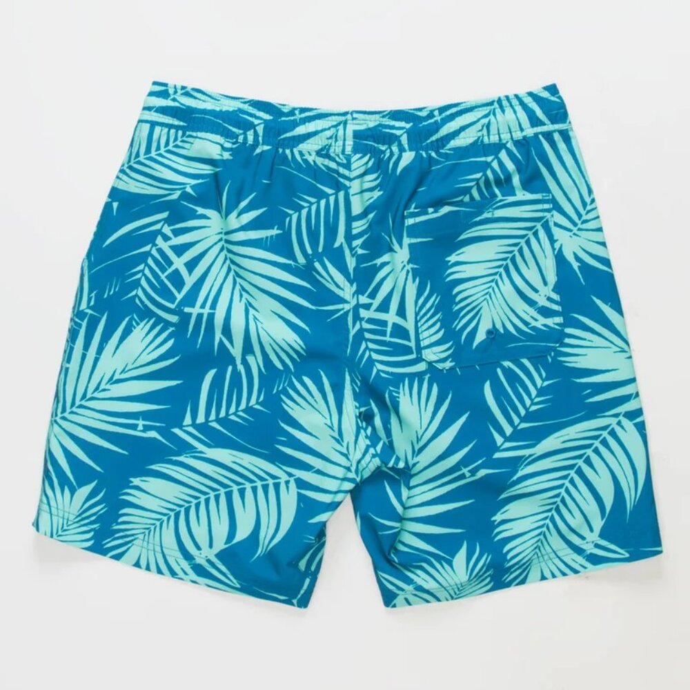 BLUE CROWN Blue Fronds Mens 7" Swim Shorts/NWT/S - Picture 4 of 16